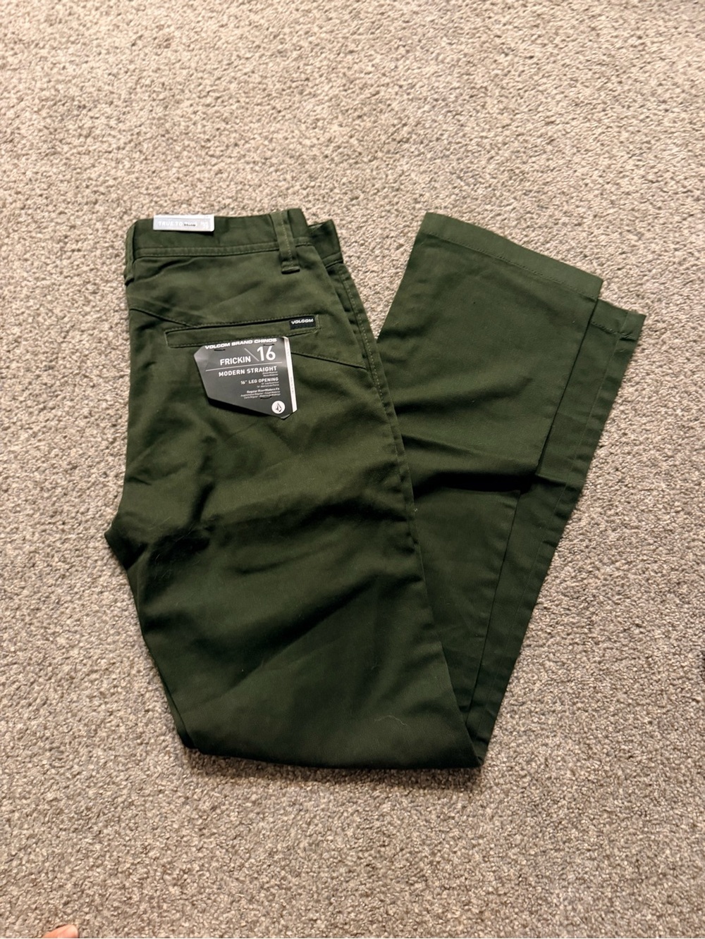 Volcom Frickin Modern Straight Chinos in Olive